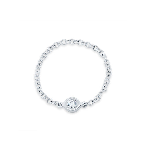 White Gold and Diamond Chain Ring